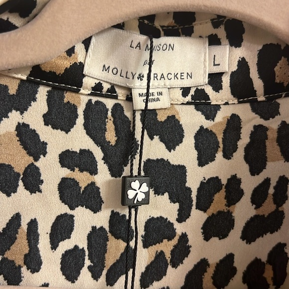 Leopard Stolen Glance Blouse - Molly Bracken - Off White Leo - L - Picture 7 of 9